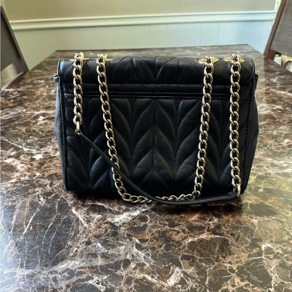 Kate Spade Black Quilted Chevron Shoulder Bag - Picture 4 of 4